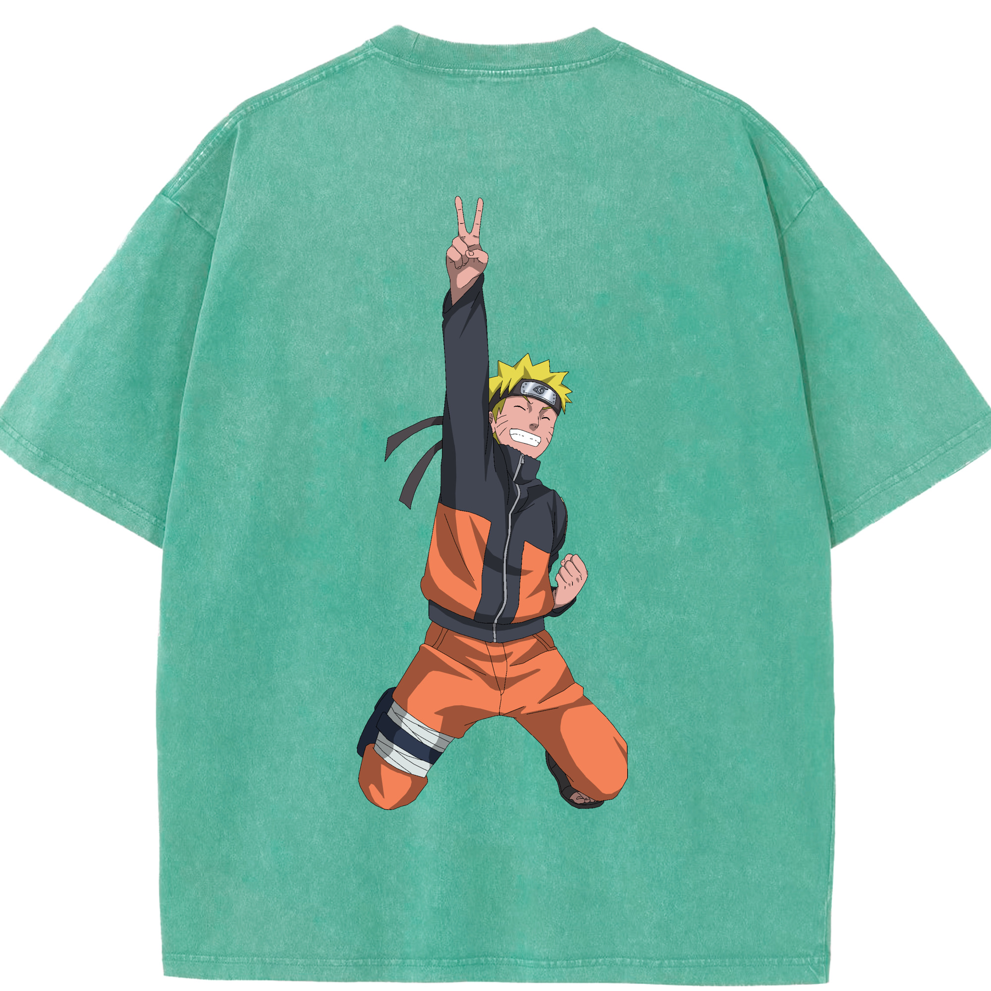 （画像用） NARUTO -ナルト- うずまき ナルト Uzumaki Naruto 綿100% ヴィンテージ風 半袖Tシャツ（背面プリント）